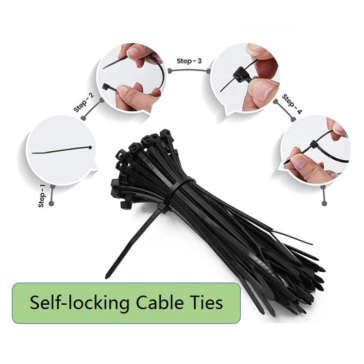 Self-Locking Flexible Soft PA66 Nylon Cable Zip Ties Size 3X150mm