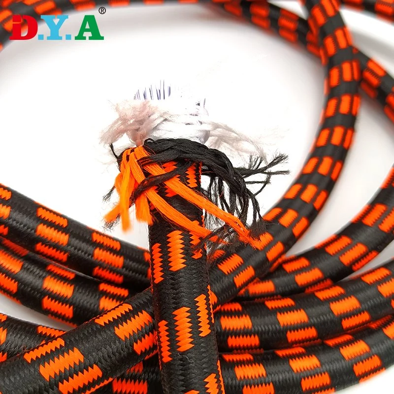 Outdoor 12mm Diameter Polyester Latex DOT Pattern Orange Bungee Cord Tramploline Rope