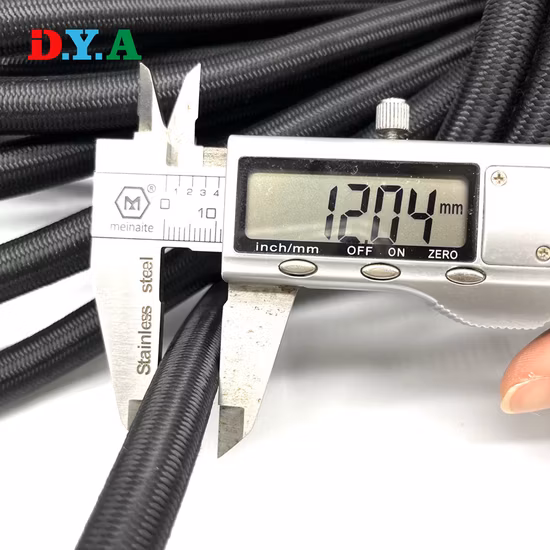 Corda elastica nera in lattice di poliestere doppio Laryer resistente da 12 mm per esercizi di salto sul trampolino