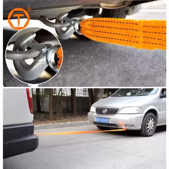 Corda da traino per auto, furgone, emergenza, resistente, con gancio, 3 m, 3 tonnellate, corda da traino per auto, verricello, cinghia da traino, in nylon, forte gancio da traino Wbb12882