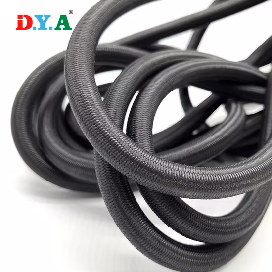 Corda elastica per trampolino in lattice di poliestere nero da 12 mm. Robusta corda elastica per esterni